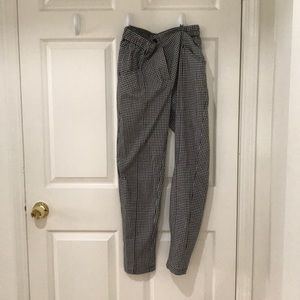 Black and white gingham pants